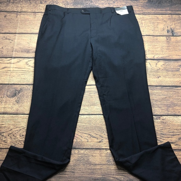 Pronto Uomo Platinim 44 Unhemmed Navy Flat Wool - Picture 1 of 7